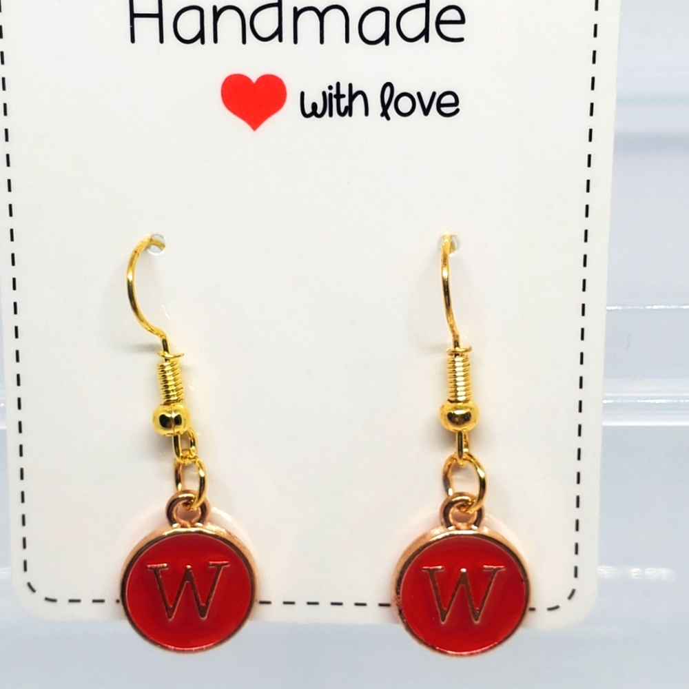 7/$10 W Initial Earrings, New